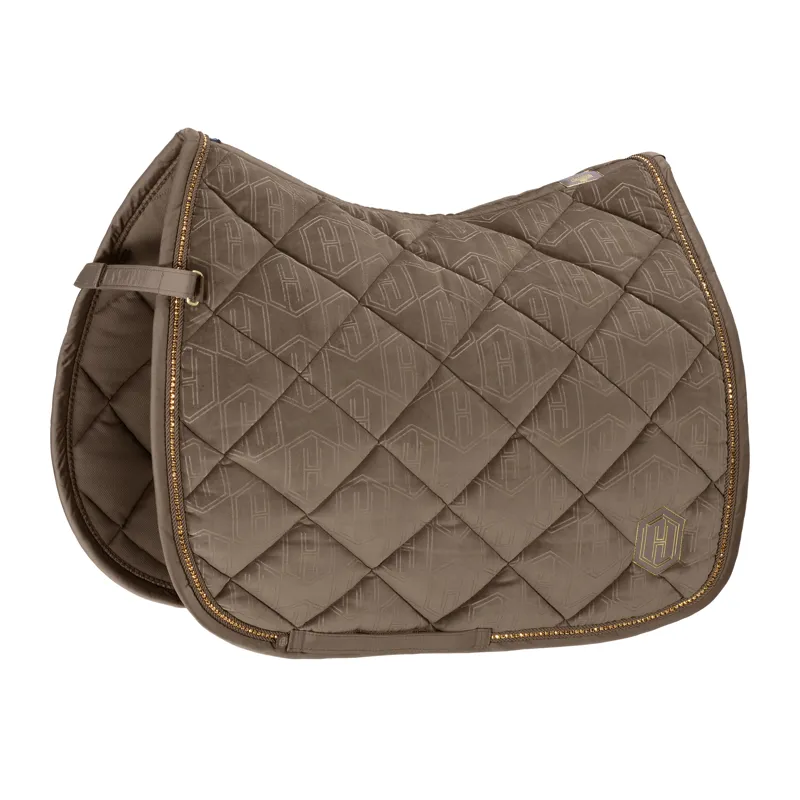 Eskadron Heritage Velvet Crystal Saddle Pad - Plazza Taup